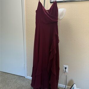 Elegant Burgundy Evening Gown